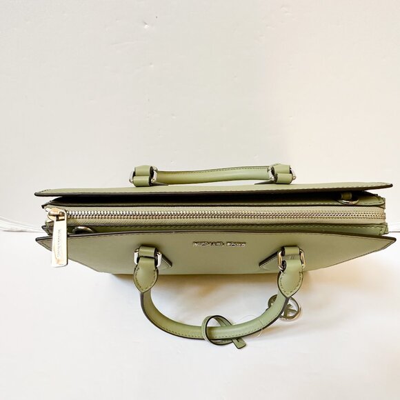 Michael Kors Sheila Medium Satchel Shoulder Crossbody Bag Light Sage - Picture 7 of 12